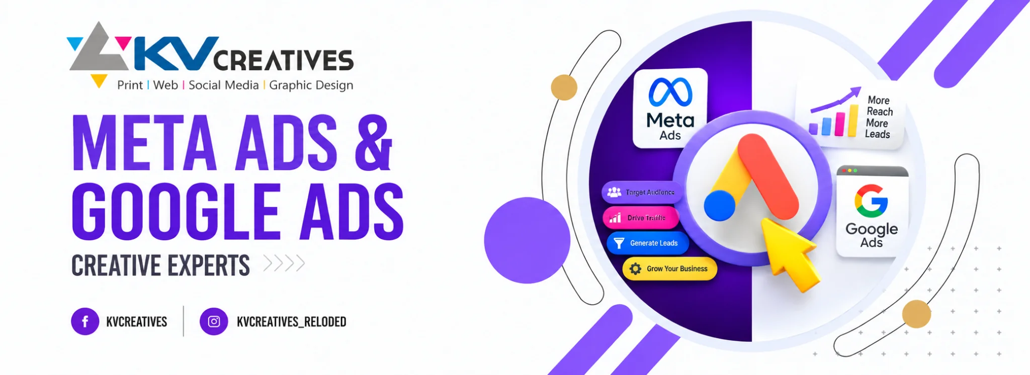 KV Creatives Meta Ads and Google Ads services in Hyderabad